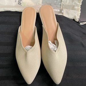 Slocyclub Womens Pointed Toe Open Heel Flats Slip On Mules sz 9 New w/o Box New